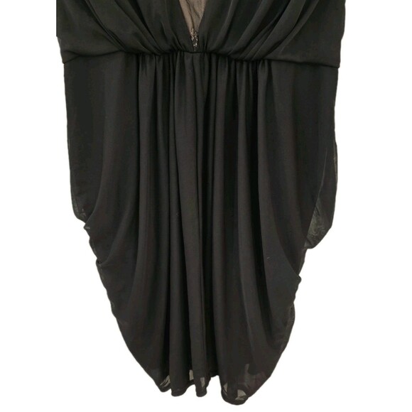 Draped Black Whimsigoth Witchy Goth Party Dress By Collection Dressbarn Size 14 - Picture 3 of 12